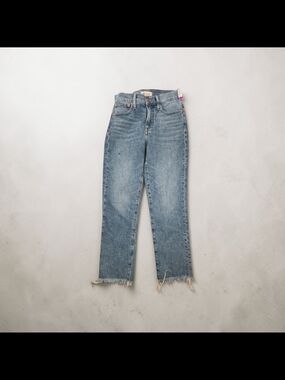 High-Rise Straight Leg Blue Women's Jeans